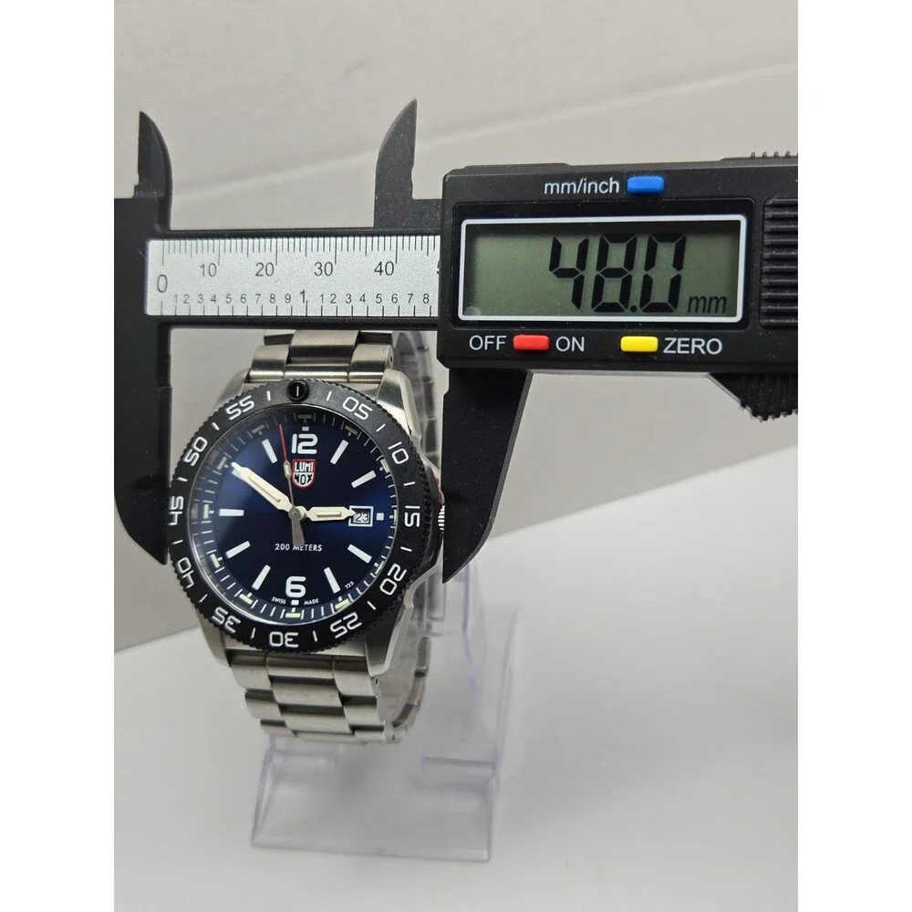 Mens Luminox Pacific Diver 48mm Blue Dial Steel Watch Sapphire Swiss New Battery